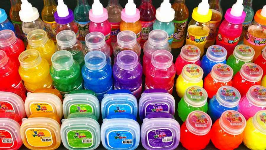 مخلوط اسلایمهای شفاف  رنگی  اک...