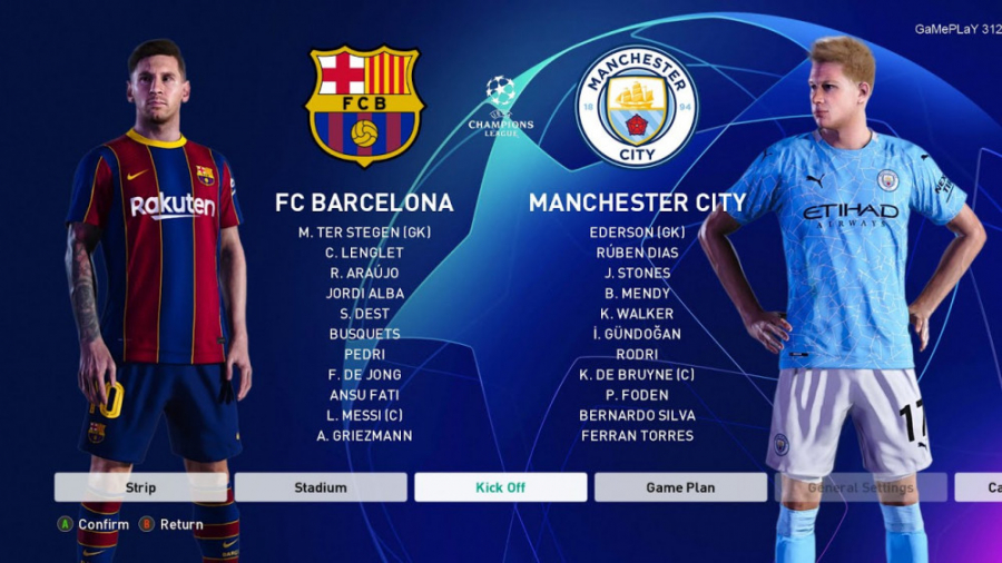 بارسلونا  منچستر سیتی PES 2021