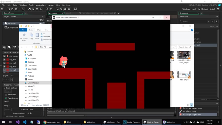 آموزش فارسی ساخت بازی Platformer در GameMaker Studio 2 - قسمت 5
