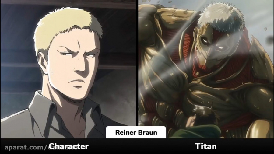 همه کاراکترهای تایتان شده انیم...