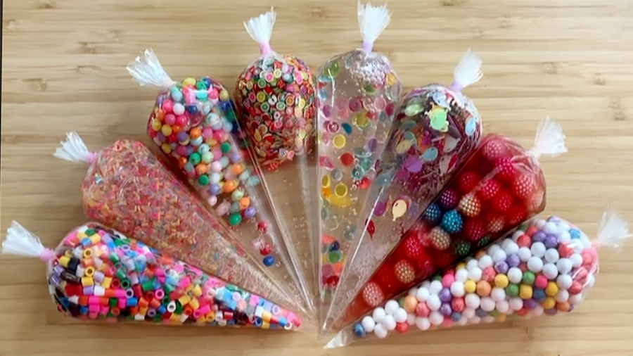 اسلایم شفاف رنگین کمانی