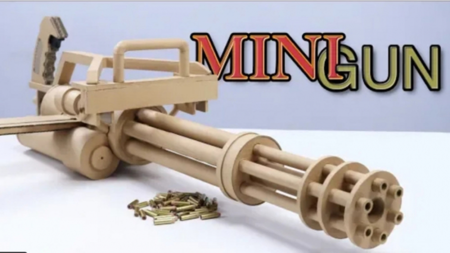 ساخت تفنگ رگبار (با کارتون)