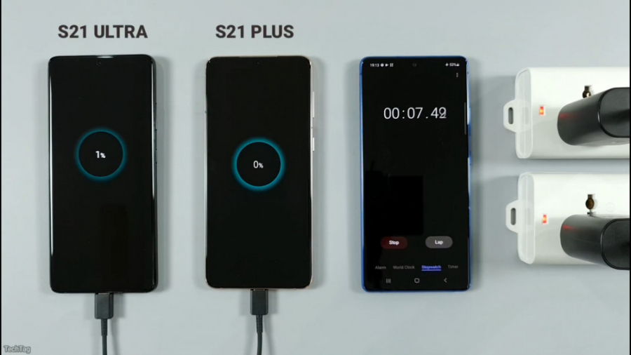 تست شارژ S21 Ultra و S21 Plus...