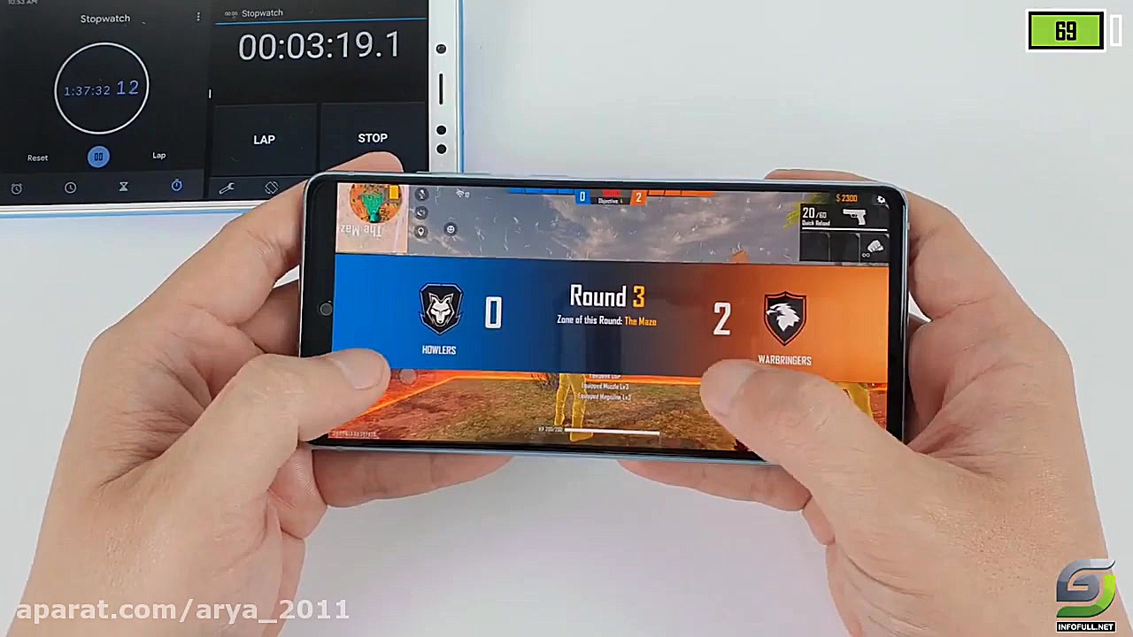 تست بازی فری فایر در گوشی سامس...