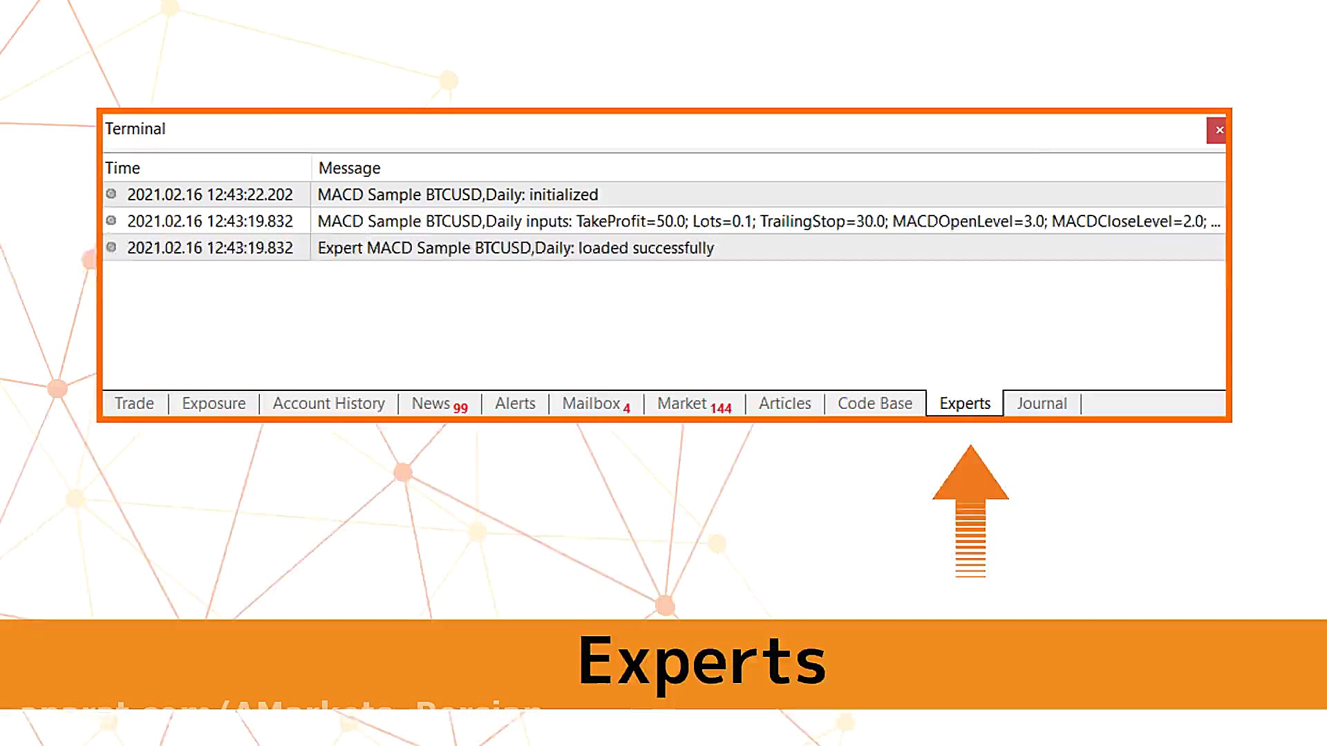 کار با برگه Expert در پنجره تر...