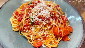 طرز تهیه پاستا با سس گوجه و ری...
