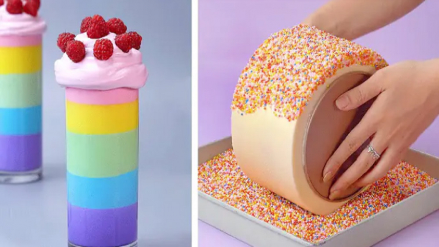 بهترین ایده های دیزاین کیک رنگ...