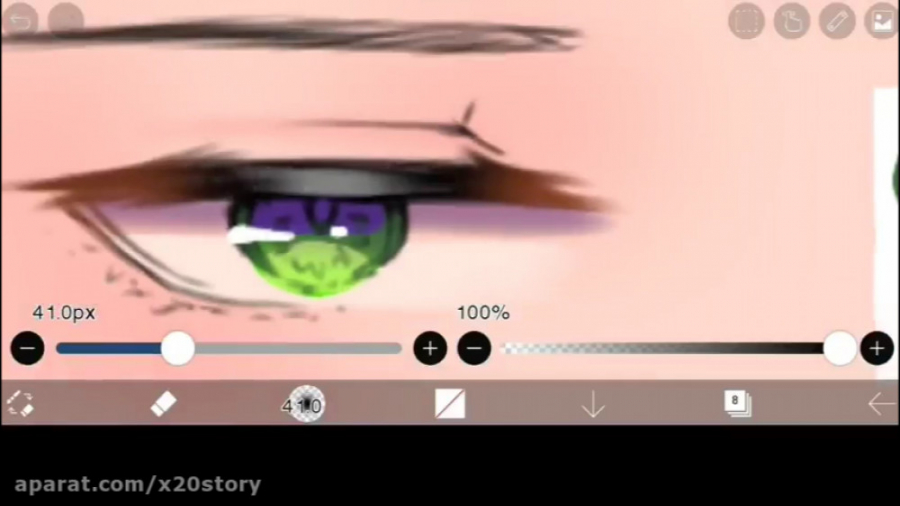 آموزش کشیدن چشم در ibispaintX