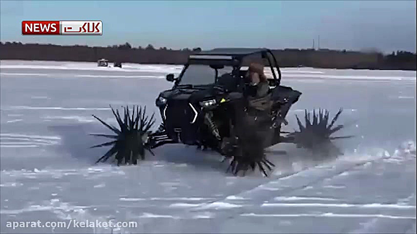 ماشینی عجیب برای عبور از برف