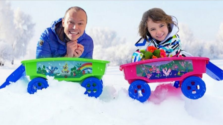 مکس و کتی : برف بازی کتی و پدر