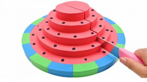 ساخت کیک ۵ طبقه هندوانه ای با...