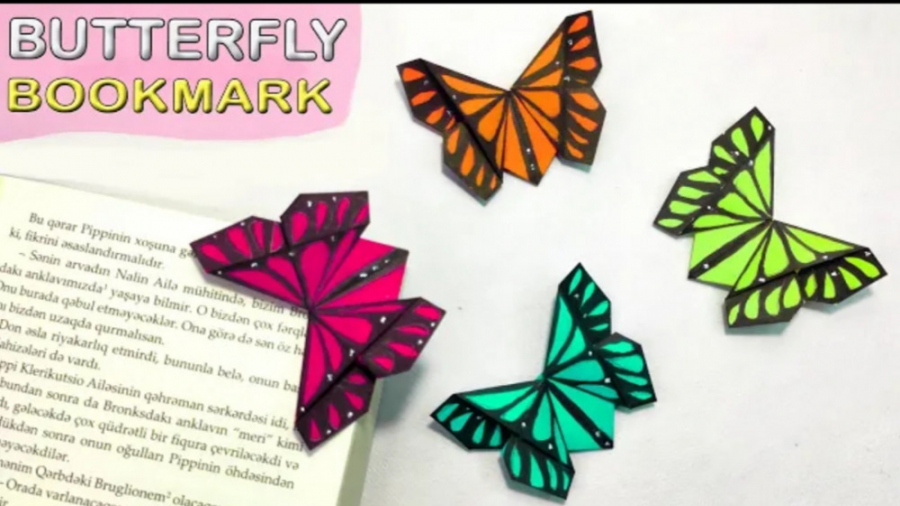 آموزش اوریگامی بوکمارک پروانه
