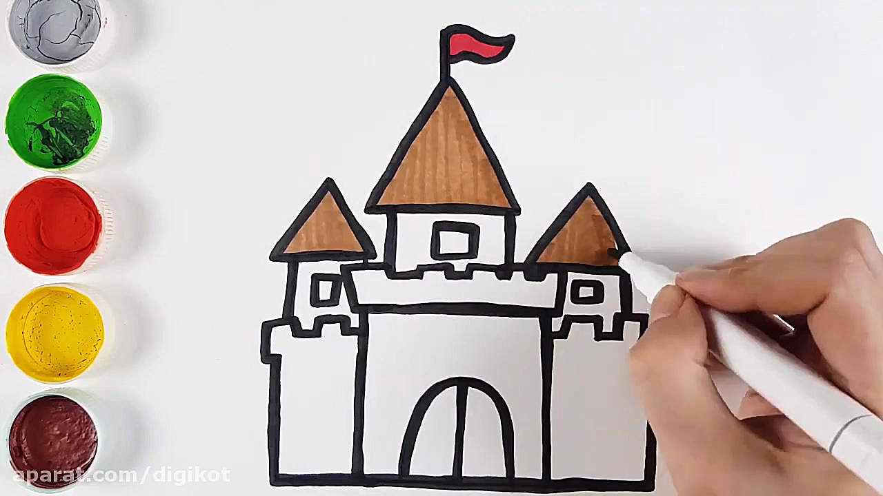 آموزش نقاشی به کودکان  قلعه