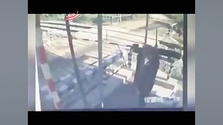 تصادف موتور سوار با قطار