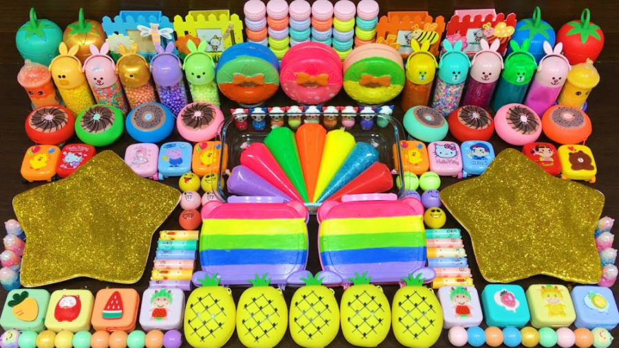 مجموعه جالب اسلایمهای رنگی و ط...