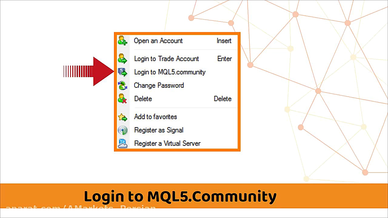 بخش حساب های معاملاتی در پنجره...
