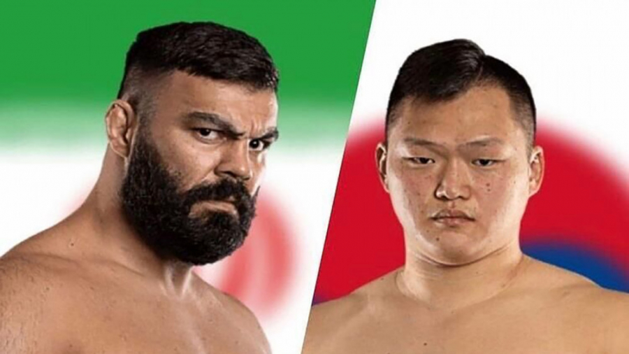 مبارزه امیر علی اکبری با حریف...