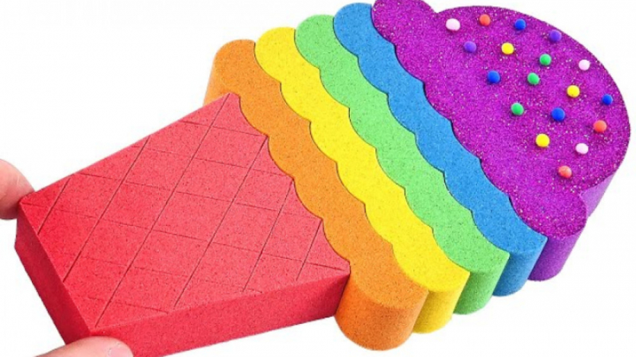 ساخت بستنی رنگی کیوت با ماسه ه...