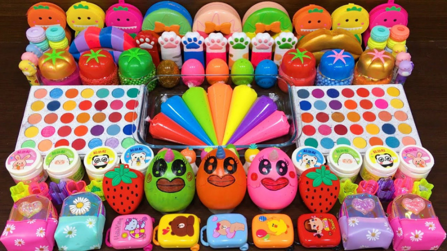 مخلوط کردن اسلایم های رنگی  با...