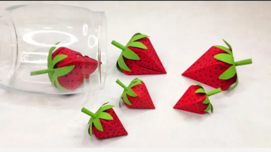 آموزش اوریگامی توت فرنگی