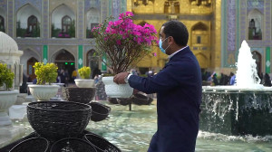 گل آرایی حرم امام رضا (ع) در آ...