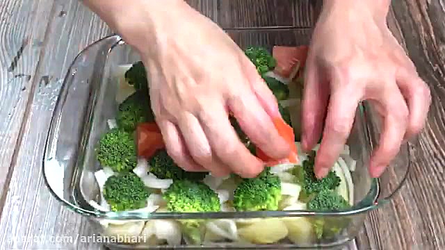 آموزش پخت ماهی سالمون با بروکل...