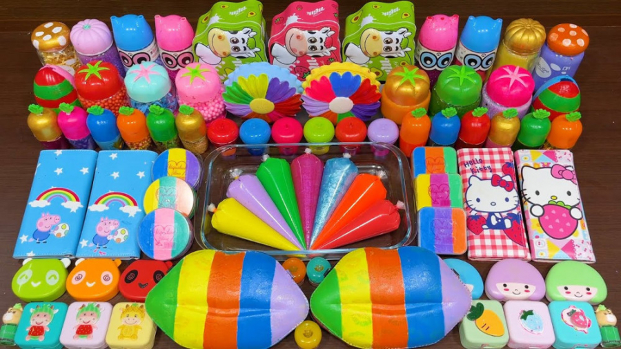 مخلوط اسلایم رنگین کمانی