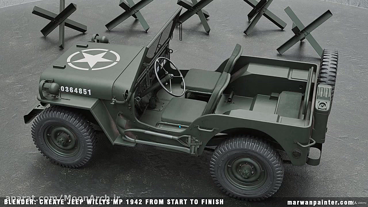 آموزش رندرینگ جیپ Willys MP 19...