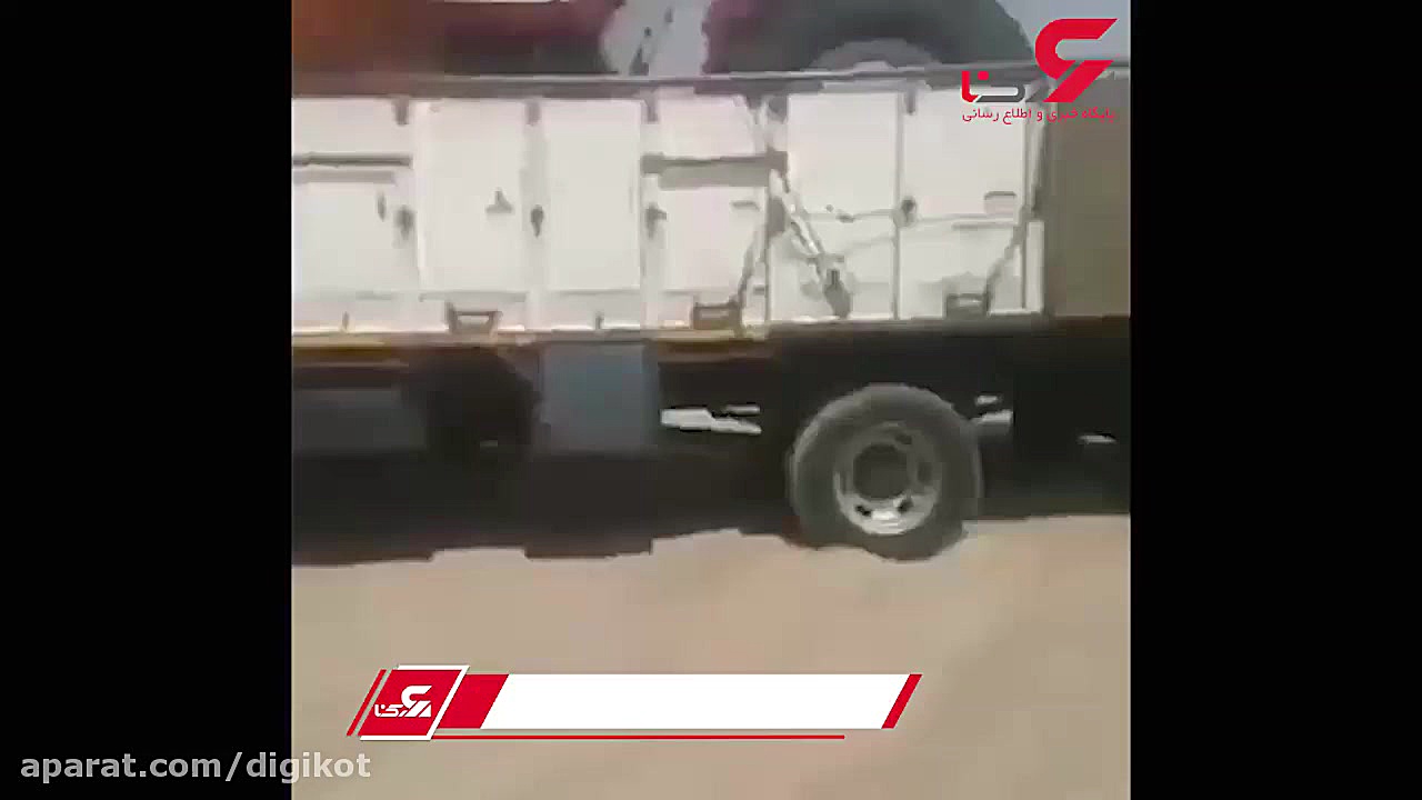 فیلم آتش سوزی کامیون در بیابان
