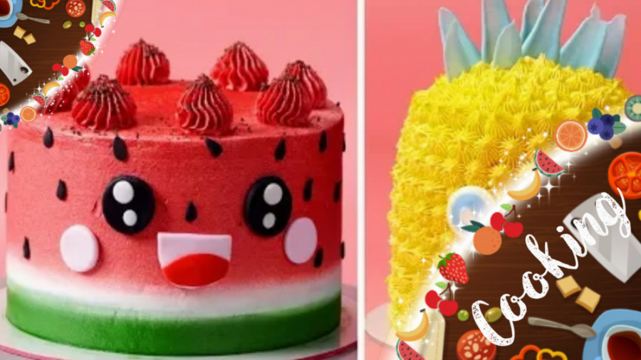 کیک کیوت هندوانه ای  آموزش ترف...