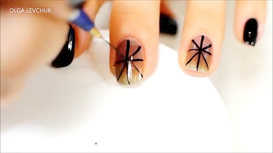 Nail Art. Black Nail Design. B...