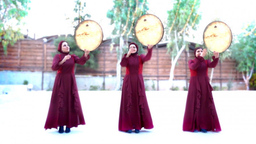 دف نوازی نمایشی دختران شیراز