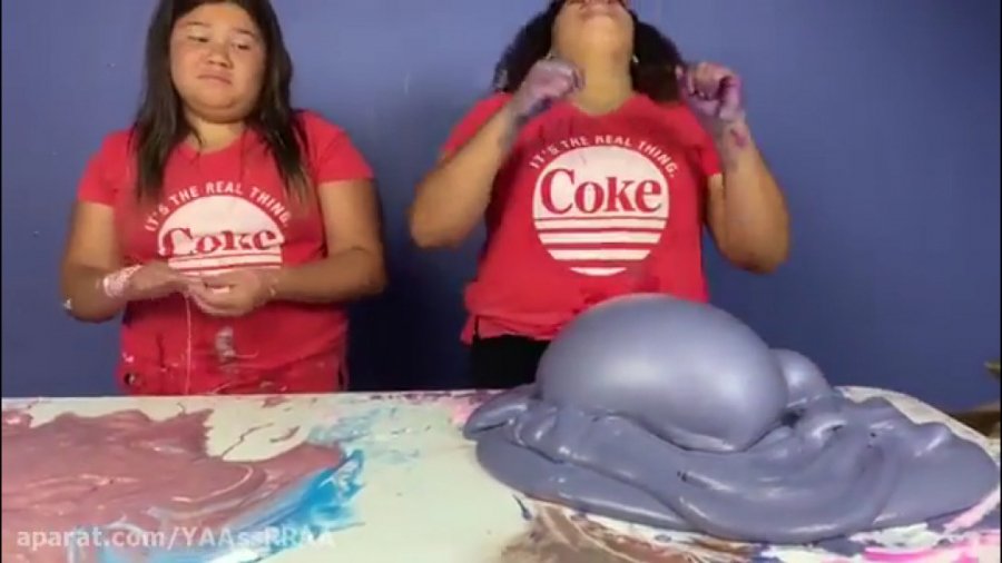 مری و ایزی  بازی با اسلایم صور...