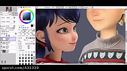 ادرین و مرینت با لباس کریسمس :...