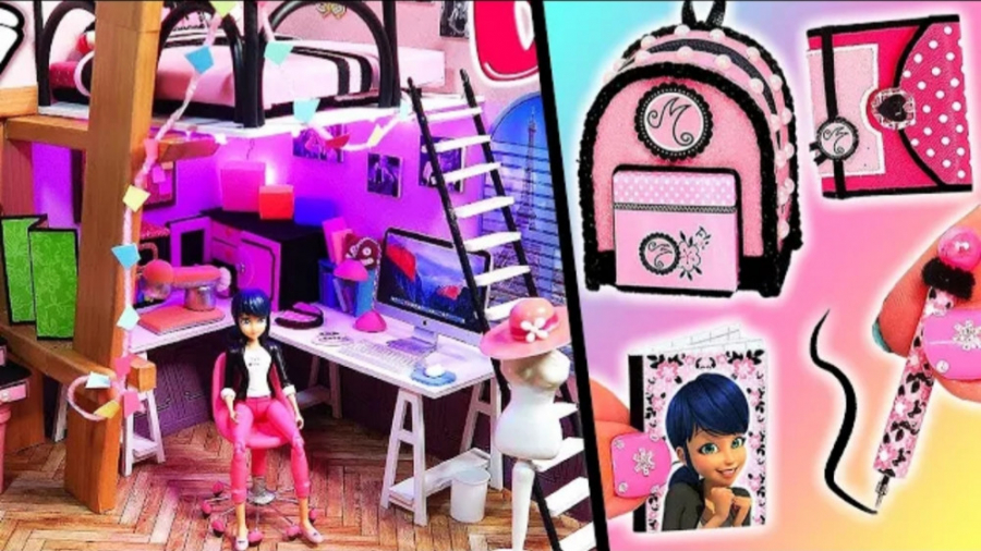 وسایل مدرسه و اتاق مینیاتوری م...