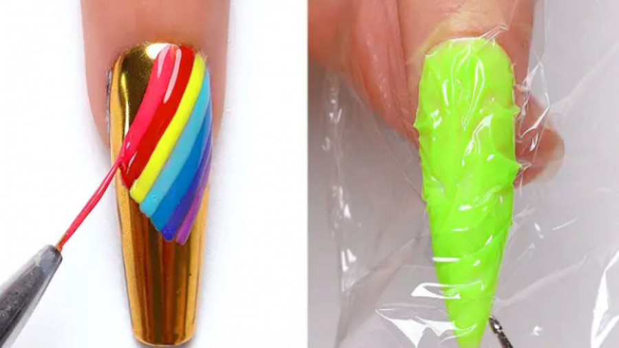 آموزش لاک ناخن  طراحی جدید و ک...