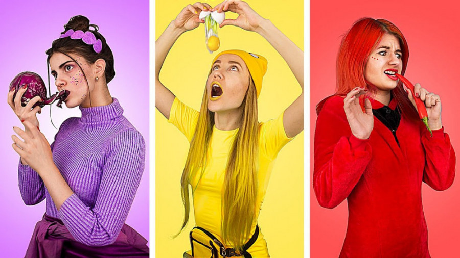 چالش خرید دخترونه قرمز بنفش زر...