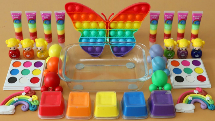 اسلایم رنگین کمانی میکاپ اکلیل...