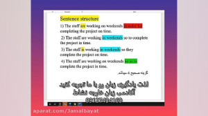 sentence structure  منحصرا زبا...