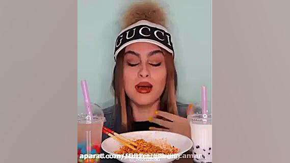 چالش غذا خوردن با مونا فود تند...