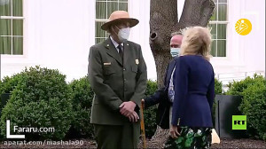 درختکاری همسر بایدن با کفش پاش...