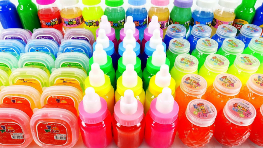 مخلوط انواع اسلایمهای رنگی