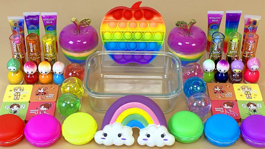 اسلایم رنگین کمانی ^^^ میکس اس...