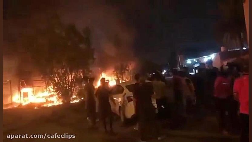 فیلم آتش زدن کنسولگری ایران در...