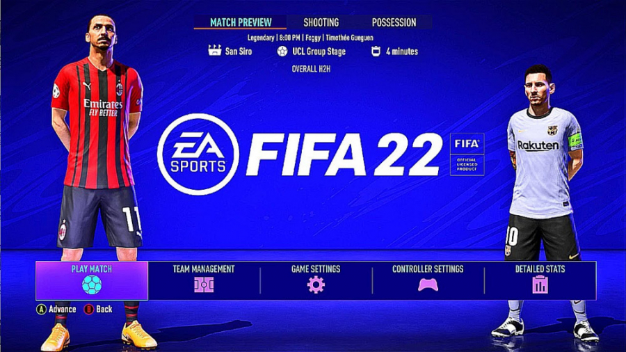 بارسلونا  میلان FIFA 22 PS5