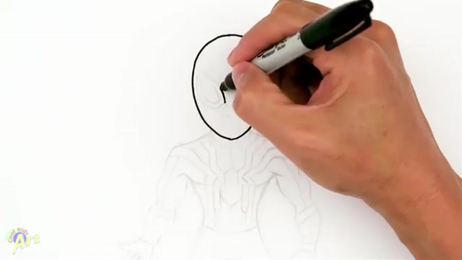 آموزش نقاشی مردعنکبوتی دور از...