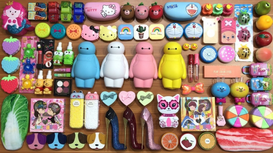 مخلوط کردن اسلایم های شفاف و ر...