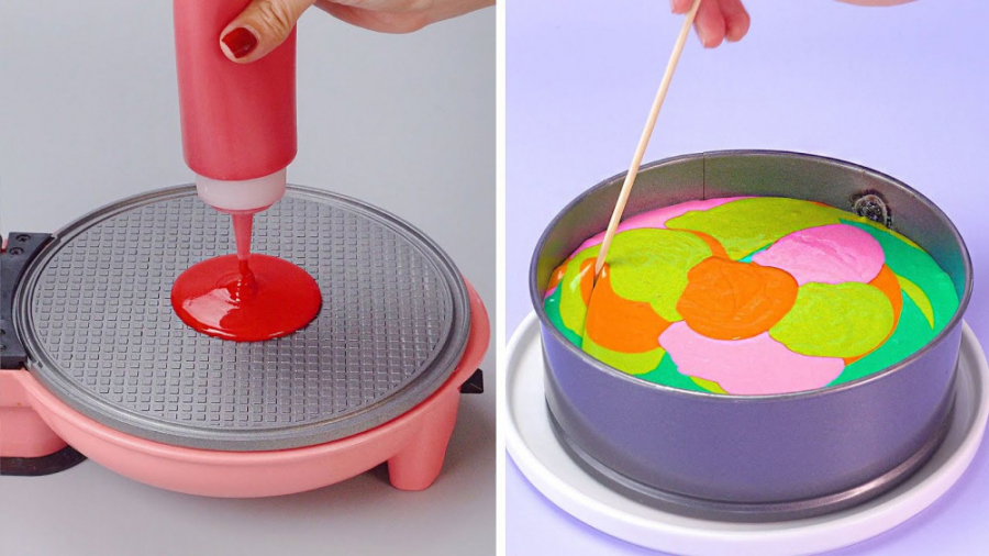 ایده تزیین کیک رنگین کمانی جدی...