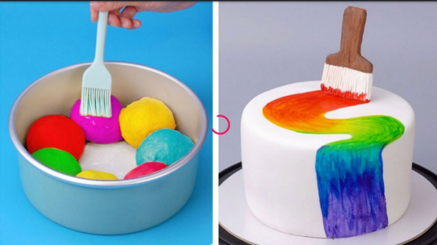 ایده کیک رنگین کمان:: آموزش تز...