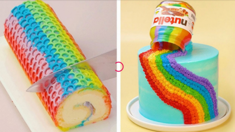 ایده تزیین کیک رنگین کمانی:: آ...